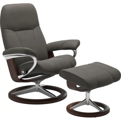 Stressless - Consul - PALOMA grau - Oak Base - Recliner Stressless - Consul - PALOMA grau - Oak Base - Recliner