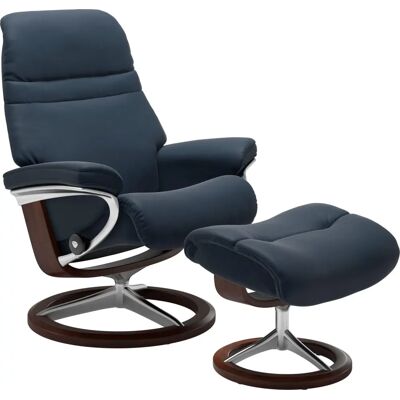 STRESSLESS Sunrise Relaxsessel - Blau Leder, Größe M, Drehfunktion STRESSLESS Sunrise Relaxsessel - Blau Leder, Größe M, Drehfunktion