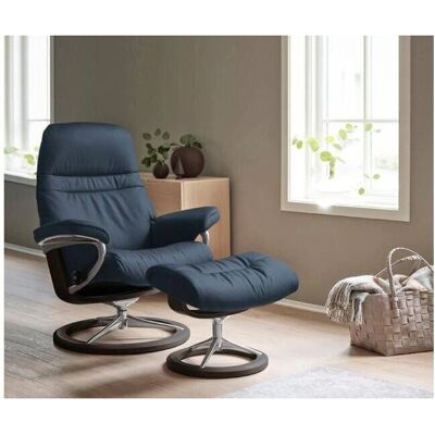 Stressless Sunrise Oxford Blau Leder Relaxsessel - Sessel Stressless Sunrise Oxford Blau Leder Relaxsessel - Sessel
