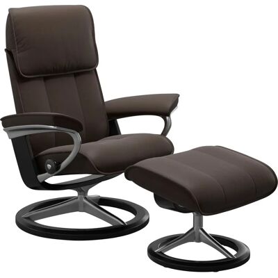 Stressless Admiral Leder Sessel - Relax & Dreh - Signature Base Schwarz Stressless Admiral Leder Sessel - Relax & Dreh - Signature Base Schwarz