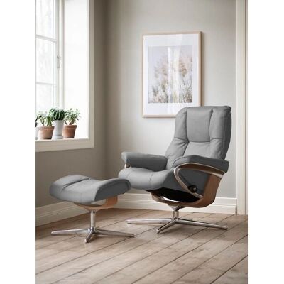 STRESSLESS Mayfair - Grau Relaxsessel - Leder BATICK - Cross Base Eiche STRESSLESS Mayfair - Grau Relaxsessel - Leder BATICK - Cross Base Eiche