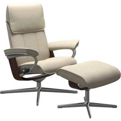 STRESSLESS Admiral Beiger Relaxsessel mit Drehfunktion - Lederarmlehne STRESSLESS Admiral Beiger Relaxsessel mit Drehfunktion - Lederarmlehne