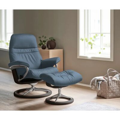 Stressless Sunrise Blau Leder Relaxsessel - Bequemer Stuhl Stressless Sunrise Blau Leder Relaxsessel - Bequemer Stuhl