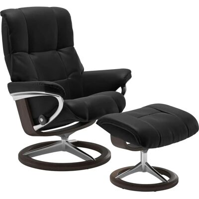 STRESSLESS Mayfair - Schwarzes Leder, Signature Wenge Basis, Verstellbarer Komfort STRESSLESS Mayfair - Schwarzes Leder, Signature Wenge Basis, Verstellbarer Komfort