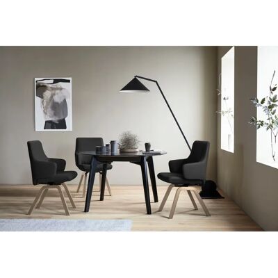 STRESSLESS Laurel Polsterstuhl - Schwarz Leder, Eichenholz, 58x92x59cm STRESSLESS Laurel Polsterstuhl - Schwarz Leder, Eichenholz, 58x92x59cm