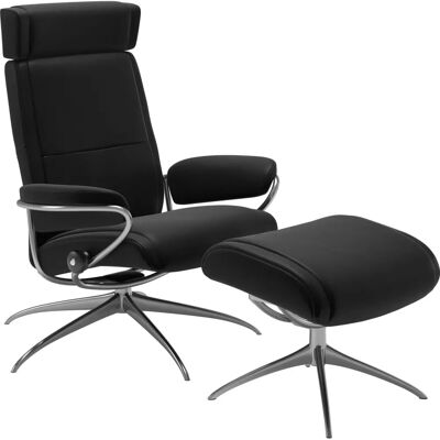 STRESSLESS Paris Relaxsessel Schwarz Leder Hochfuß-Base STRESSLESS Paris Relaxsessel Schwarz Leder Hochfuß-Base
