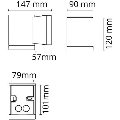 SG Armaturen Udendørs Væglampe med Downlight - Væglampe SG Armaturen Udendørs Væglampe med Downlight - Væglampe