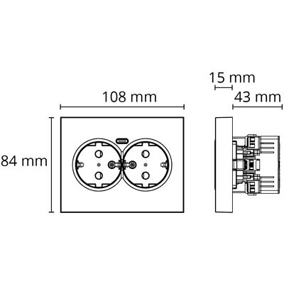 SG Armaturen - 77110 - Hvit - USB-C 30W - Stikkontakt SG Armaturen - 77110 - Hvit - USB-C 30W - Stikkontakt