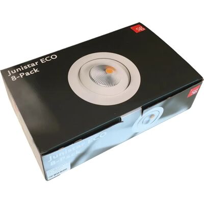 Sg Armaturen As Junistar Eco IsoSafe 8 pack 6W LED 2000-2800K dimtowarm - Hvit Sg Armaturen As Junistar Eco IsoSafe 8 pack 6W LED 2000-2800K dimtowarm - Hvit