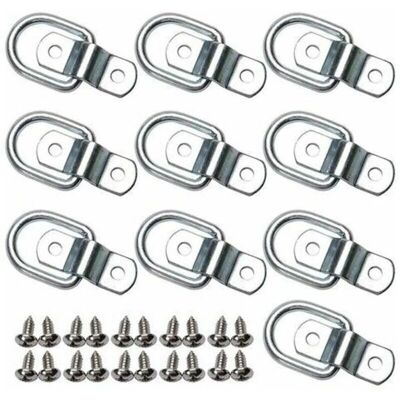 AHLSEN - Set de Anillos en D - Acero galvanizado - 10 uds - Coche AHLSEN - Set de Anillos en D - Acero galvanizado - 10 uds - Coche