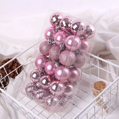 Ahlsen - 36 bolas rosas - 6 cm - Adornos navideños Ahlsen - 36 bolas rosas - 6 cm - Adornos navideños