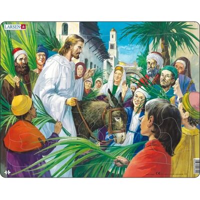 Larsen Maxi C6 Formpuzzle - Jesus auf Esel - Puzzle Larsen Maxi C6 Formpuzzle - Jesus auf Esel - Puzzle