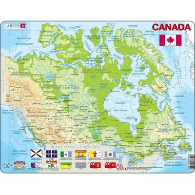 Larsen K19 100-teile Puzzle - Kanada Karte Larsen K19 100-teile Puzzle - Kanada Karte