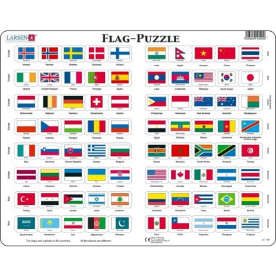 Larsen Puzzle - Flaggen der Welt - 80 Teile Puzzle Larsen Puzzle - Flaggen der Welt - 80 Teile Puzzle