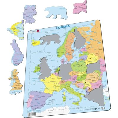 Larsen Europa Politikkarte Puzzle - 37 Teile für Kinder Larsen Europa Politikkarte Puzzle - 37 Teile für Kinder