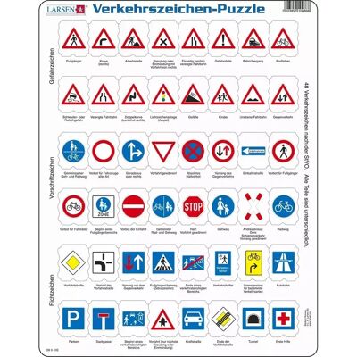 Larsen Maxi OB3 Puzzle Segnali Stradali - 48 pezzi educativi Larsen Maxi OB3 Puzzle Segnali Stradali - 48 pezzi educativi