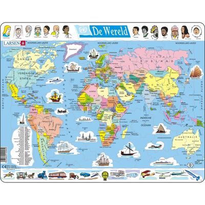 Larsen Maxi LA-K1-NL Puzzle Puzzle de Formes 107 pièces Cartes - Publicité Larsen Maxi LA-K1-NL Puzzle Puzzle de Formes 107 pièces Cartes - Publicité