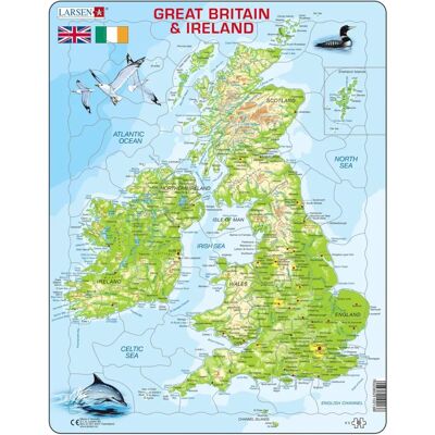 Larsen Großbritannien & Irland Puzzle - 80 Teile Puzzle Rahmen Larsen Großbritannien & Irland Puzzle - 80 Teile Puzzle Rahmen