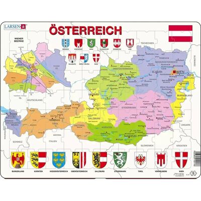 Larsen K41 Österreich Landkarte Puzzle - 70 Teile Geografie Lernspiel Larsen K41 Österreich Landkarte Puzzle - 70 Teile Geografie Lernspiel