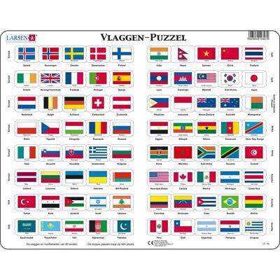 Larsen Maxi LA-L2-NL Puzzel - Vlaggen - 80 stuks Larsen Maxi LA-L2-NL Puzzel - Vlaggen - 80 stuks