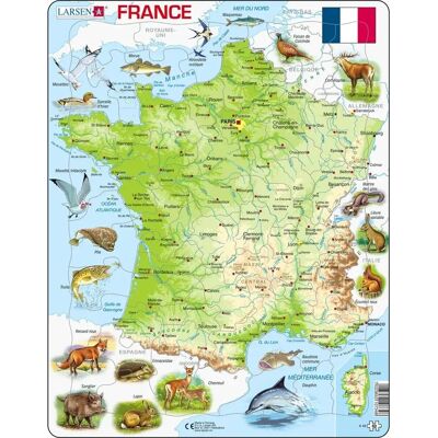 Rahmenpuzzle - Frankreich (auf Französisch) 60 Teile Puzzle Larsen Rahmenpuzzle - Frankreich (auf Französisch) 60 Teile Puzzle Larsen
