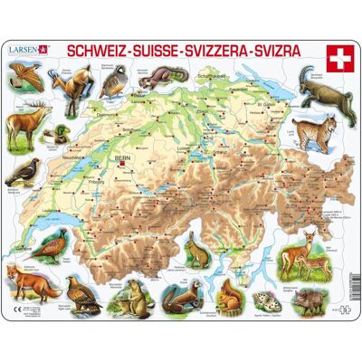 Larsen Schweiz Puzzle - 75 Teile mit Tieren & Bergen Larsen Schweiz Puzzle - 75 Teile mit Tieren & Bergen
