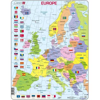 Larsen K2 Europa Politische Karte - Puzzle Larsen K2 Europa Politische Karte - Puzzle
