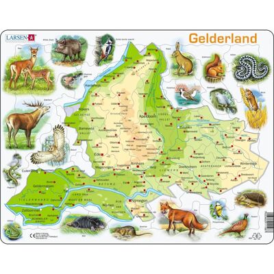 Larsen Maxi LA-K91-NL Puzzle - Carte de Gelderland et Animaux Larsen Maxi LA-K91-NL Puzzle - Carte de Gelderland et Animaux