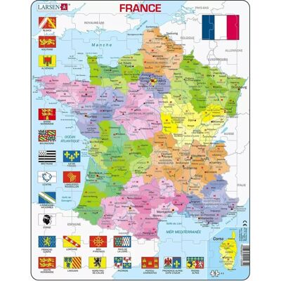 Larsen LA-A5-FR Puzzle - Carte de France - 70 pièces - Publicité Larsen LA-A5-FR Puzzle - Carte de France - 70 pièces - Publicité