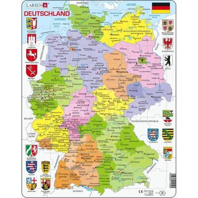 Larsen Deutschland 70-teilige Puzzle - Lehrreiche Landkarte Larsen Deutschland 70-teilige Puzzle - Lehrreiche Landkarte