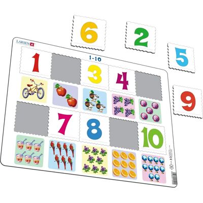 Larsen Maxi LA-AR3 Puzzle - Imparare a contare 1-10 Larsen Maxi LA-AR3 Puzzle - Imparare a contare 1-10