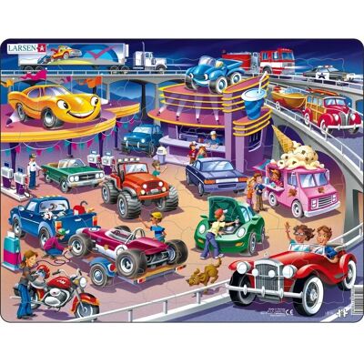 Larsen US19 Formen Puzzle - 58 Stück Fahrzeuge - Lernspiel Larsen US19 Formen Puzzle - 58 Stück Fahrzeuge - Lernspiel