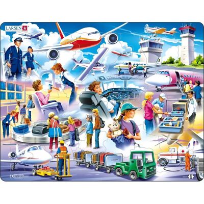 Larsen Maxi LA-US27 42-teiliges Cartoon-Puzzle - Flughafen Larsen Maxi LA-US27 42-teiliges Cartoon-Puzzle - Flughafen