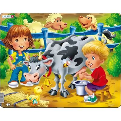 Larsen BM5 Rahmenpuzzle - Tiere auf dem Bauernhof 18 Teile Larsen BM5 Rahmenpuzzle - Tiere auf dem Bauernhof 18 Teile