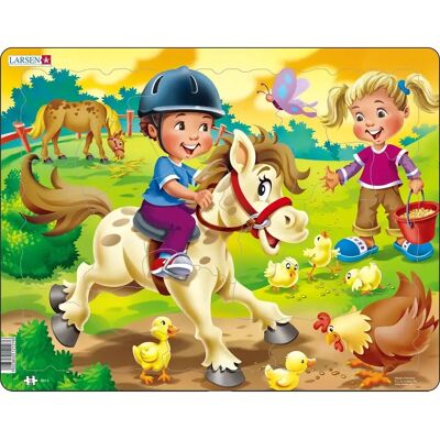 Larsen BM8 Puzzle - Rahmenpuzzle Ponyreiten 16 Teile Larsen BM8 Puzzle - Rahmenpuzzle Ponyreiten 16 Teile