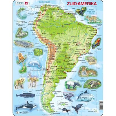 Larsen Maxi LA-A25-NL Kaartpuzzel - 65 stuks Educatief Larsen Maxi LA-A25-NL Kaartpuzzel - 65 stuks Educatief