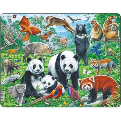 Larsen Panda-Familie auf einer China-Bergplatte - Puzzle Larsen Panda-Familie auf einer China-Bergplatte - Puzzle