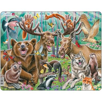Larsen 42-teiliges Waldtiere Puzzle - Rahmenpuzzle Larsen 42-teiliges Waldtiere Puzzle - Rahmenpuzzle