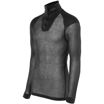 Brynje Ull Thermo Zip Polo - Unisex, Svart, M - Thermo Zip Polo Brynje Ull Thermo Zip Polo - Unisex, Svart, M - Thermo Zip Polo