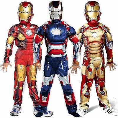 Iron Man Børne Deluxe Kostume - Rød, Størrelser 120-140cm Iron Man Børne Deluxe Kostume - Rød, Størrelser 120-140cm