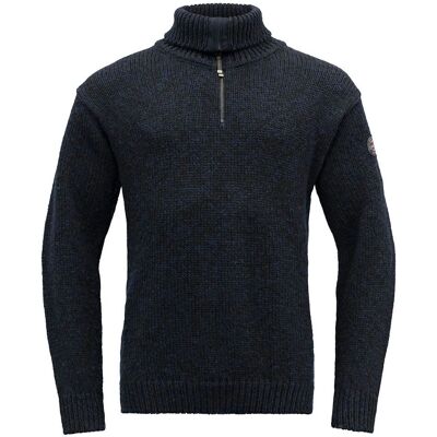 Devold Nansen Wool Zip Neck - Pull unisexe - Bleu - Publicité Devold Nansen Wool Zip Neck - Pull unisexe - Bleu - Publicité