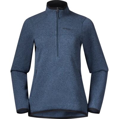 Bergans Kamphaug Stickad W Half Zip - Blå - Mellanlager Bergans Kamphaug Stickad W Half Zip - Blå - Mellanlager