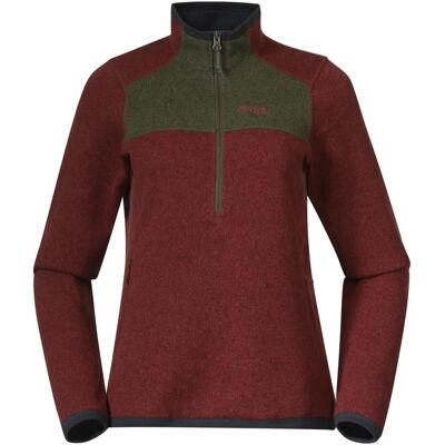 Bergans Kamphaug Strick-Hälfte-Reißverschluss - Rot, Grün - Pullover Bergans Kamphaug Strick-Hälfte-Reißverschluss - Rot, Grün - Pullover