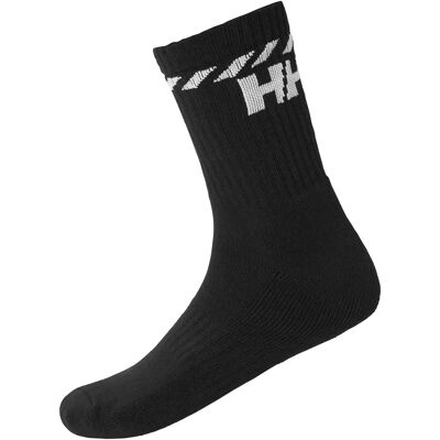 Helly Hansen Unisex Bomulls Sportsokker - Svart - 3 Pakning Helly Hansen Unisex Bomulls Sportsokker - Svart - 3 Pakning