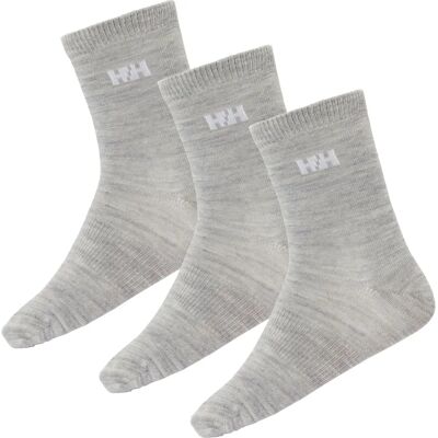 Helly Hansen A23-25 Wollsocken Basis 3er Pack - Grau Melang - Socken Helly Hansen A23-25 Wollsocken Basis 3er Pack - Grau Melang - Socken