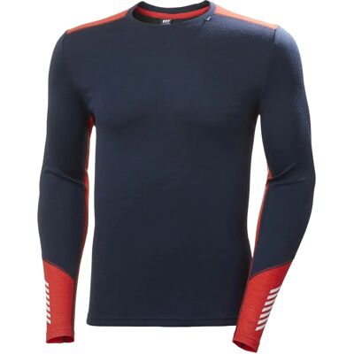 Helly Hansen Men’s Lifa Merino Midweight Crew Base Layer - Navy Blue Helly Hansen Men’s Lifa Merino Midweight Crew Base Layer - Navy Blue