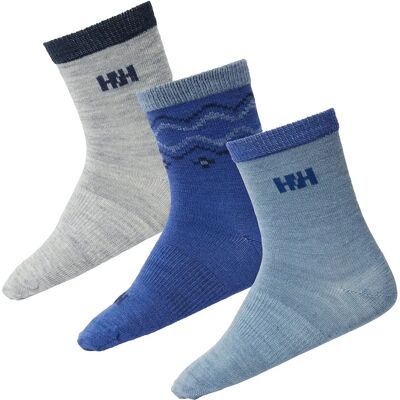 Helly Hansen Chaussettes en laine pour enfants 3 pcs - Gris - Unisexe Helly Hansen Chaussettes en laine pour enfants 3 pcs - Gris - Unisexe