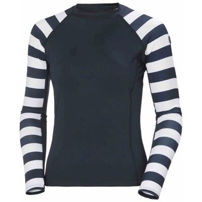 Helly Hansen Costum de baie pentru femei Waterwear Rashguard Navy Blue Stripe - Waterwear Rashguard Helly Hansen Costum de baie pentru femei Waterwear Rashguard Navy Blue Stripe - Waterwear Rashguard