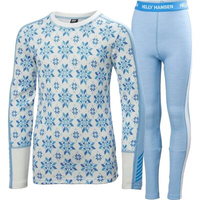 Helly Hansen Junior's Bright Blue Lifa Merino baslägesset Helly Hansen Junior's Bright Blue Lifa Merino baslägesset