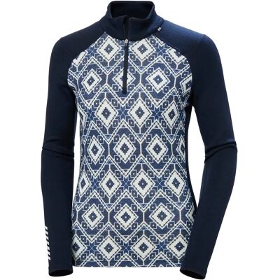 Helly Hansen Dam Lifa Merino Mellanvikt Baslager 1/2 Zip - Navy Helly Hansen Dam Lifa Merino Mellanvikt Baslager 1/2 Zip - Navy